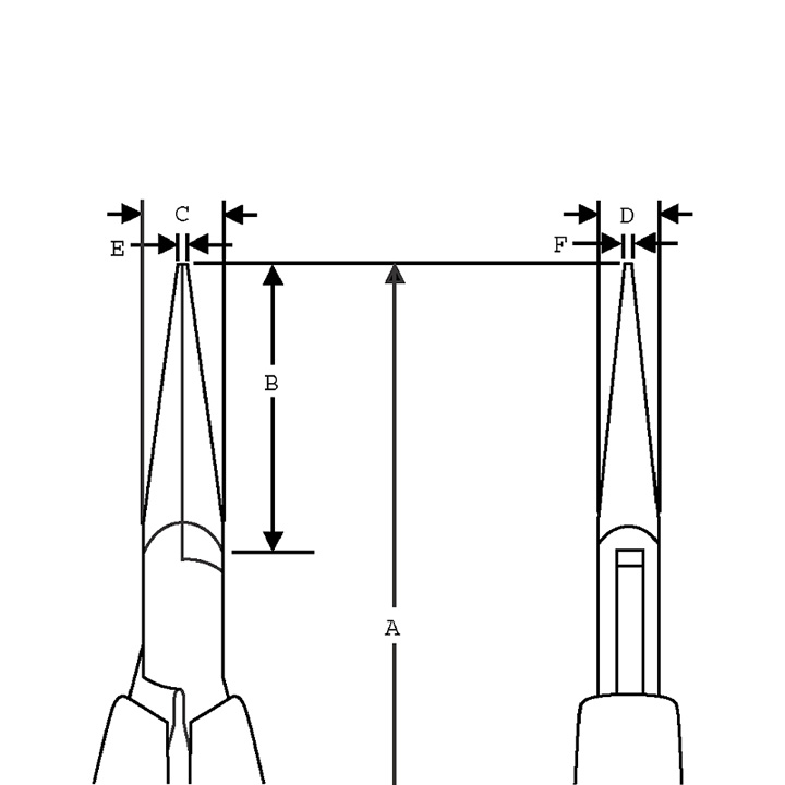 Lindstrom Spitzzange 7891, lange Backen, mit Hieb, Länge 132 mm