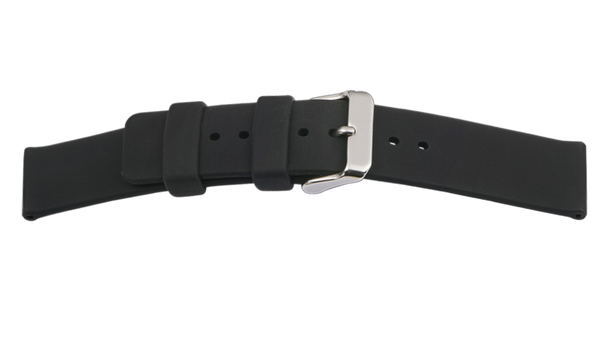 Bracelet de montre en silicone, boucle ardillon en acier inoxydable, largeur 20 mm, cornes 18 mm, longueur 130 + 90
mm