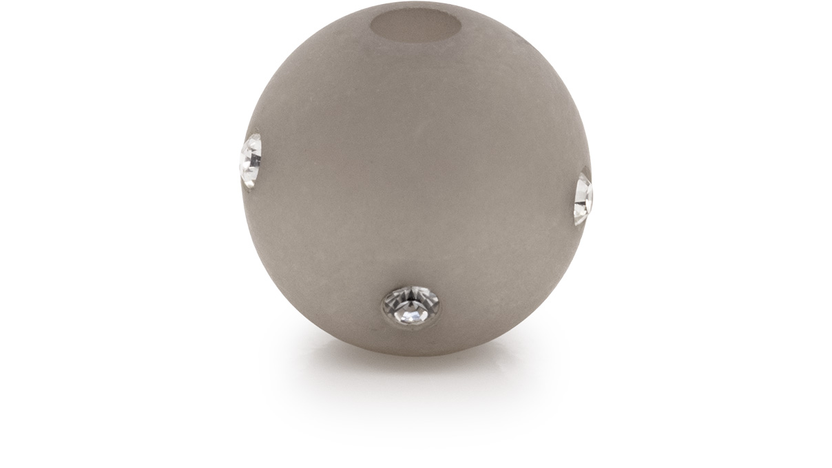 Pendentif pour colliers, gris, boule, Ø 14 mm