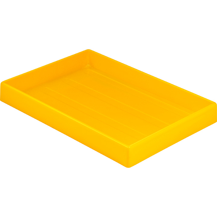 Plateaux creux, jaune, dimensions intérieurs 330 x 50 x 220 mm, empilables, polystyrène