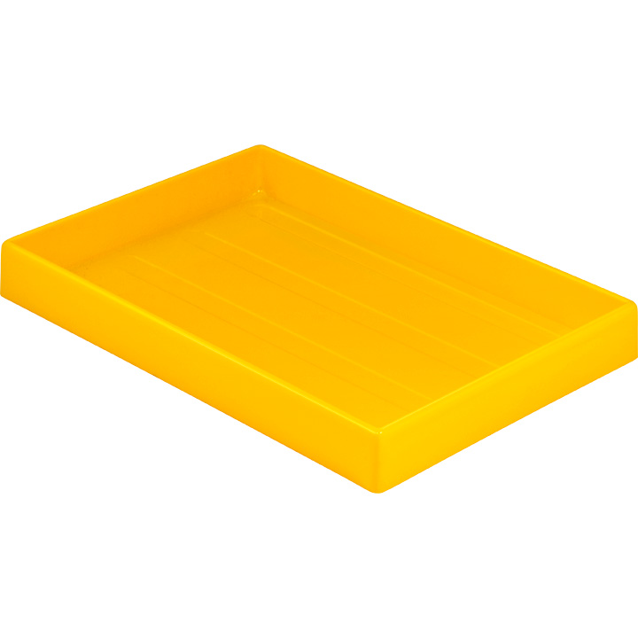 Plateaux creux, jaune, dimensions intérieurs 330 x 50 x 220 mm, empilables, polystyrène