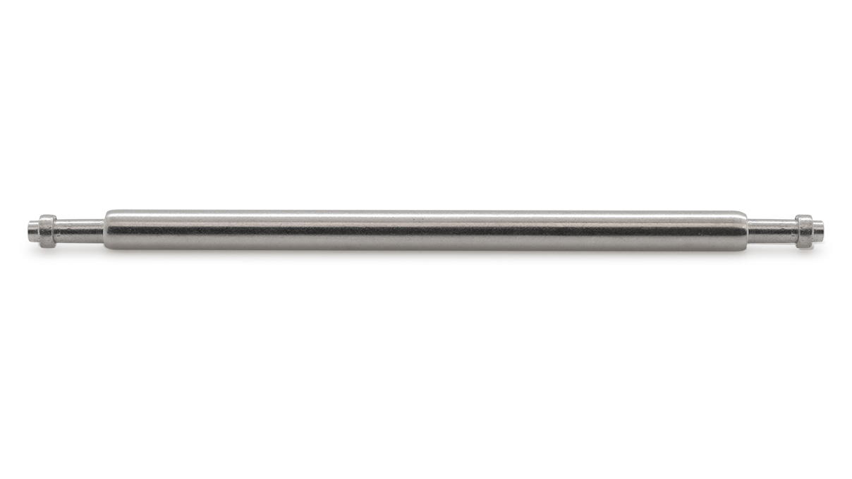 100 Barrettes en acier inox pour des boucles, à ergot, tuyau Ø 1,3 mm, pivot Ø 0,9 mm, longueur 26 mm,  pivot court