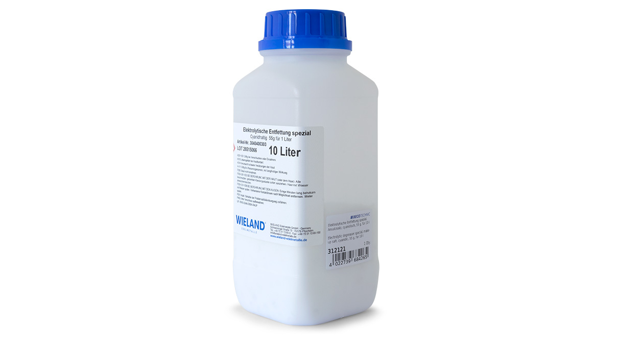 Dégraissage électrolytique spécial, sel de préparation, contenant du cyanure, 55 g, pour 10 l