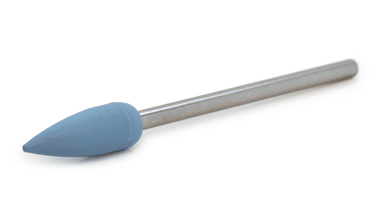 Polissoir Universal, bleu clair, pointe, Ø 5,5 x 15 mm, souple, grain fin, tige HP