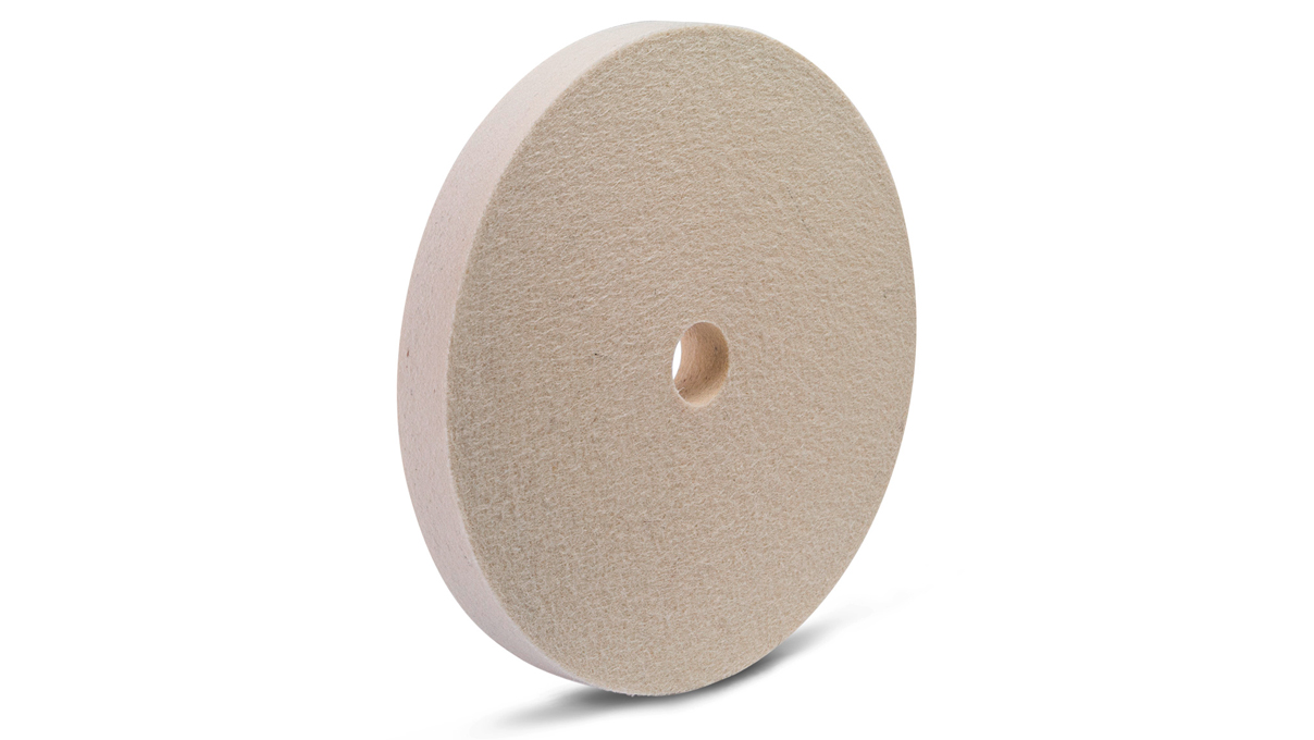 Filzscheibe, Wollfilz, weiß, Ø 200 x 20 mm, Bohrung Ø 25 mm, weich