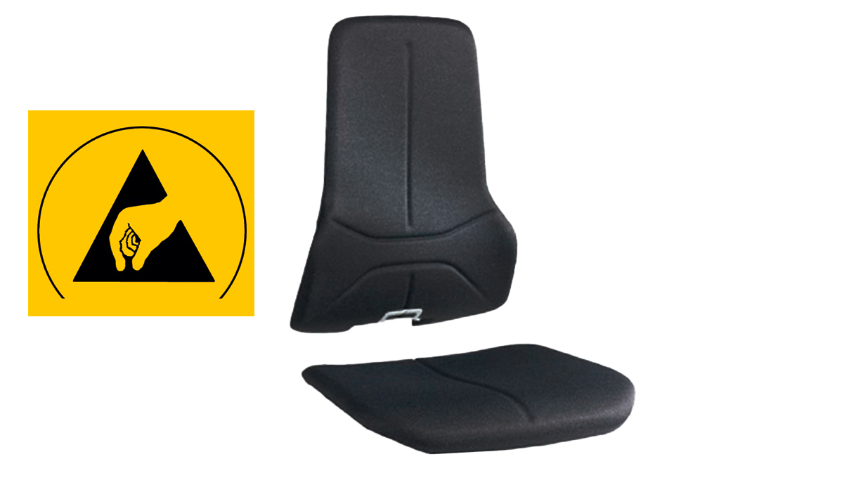 Elément de rembourrage en Duotec 9588E-9811 ESD pour siège de travail Neon, gris