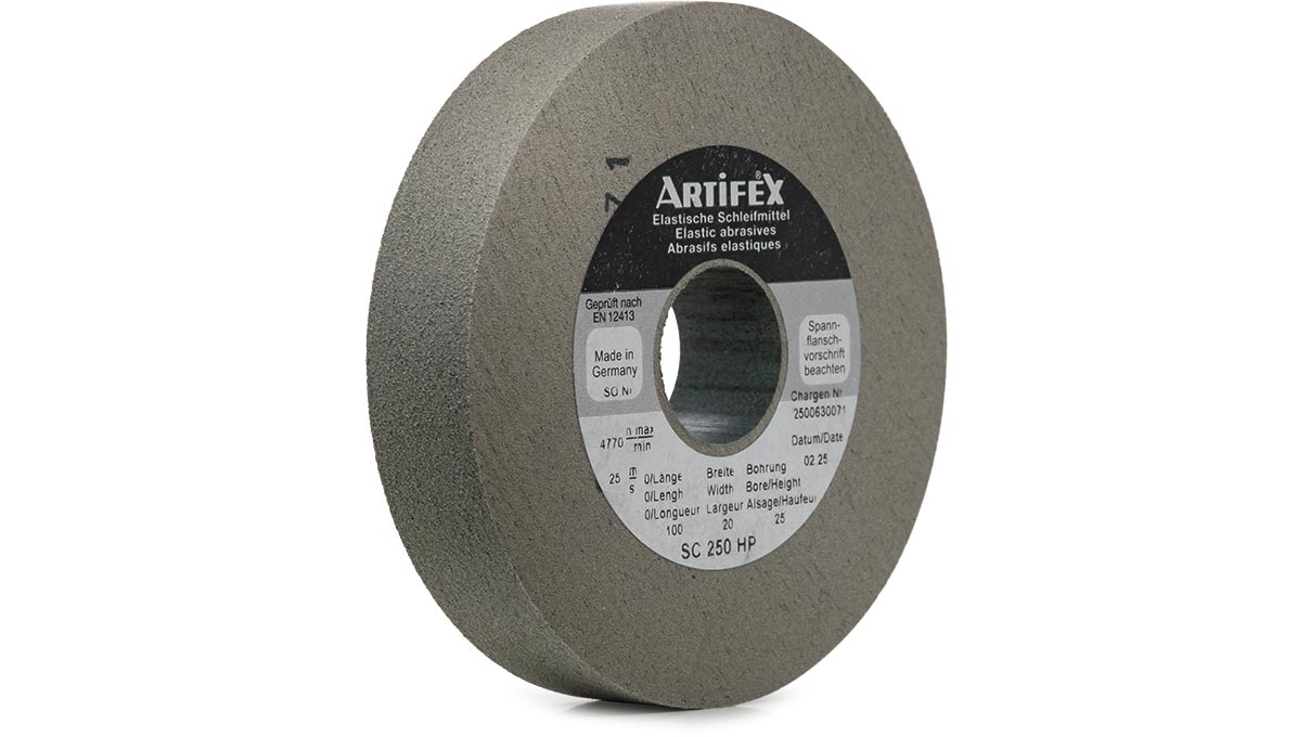 Artifex meule SC 250 HP, grain moyen, dureté dure, Ø 100 x 20 mm, alésage Ø 25 mm