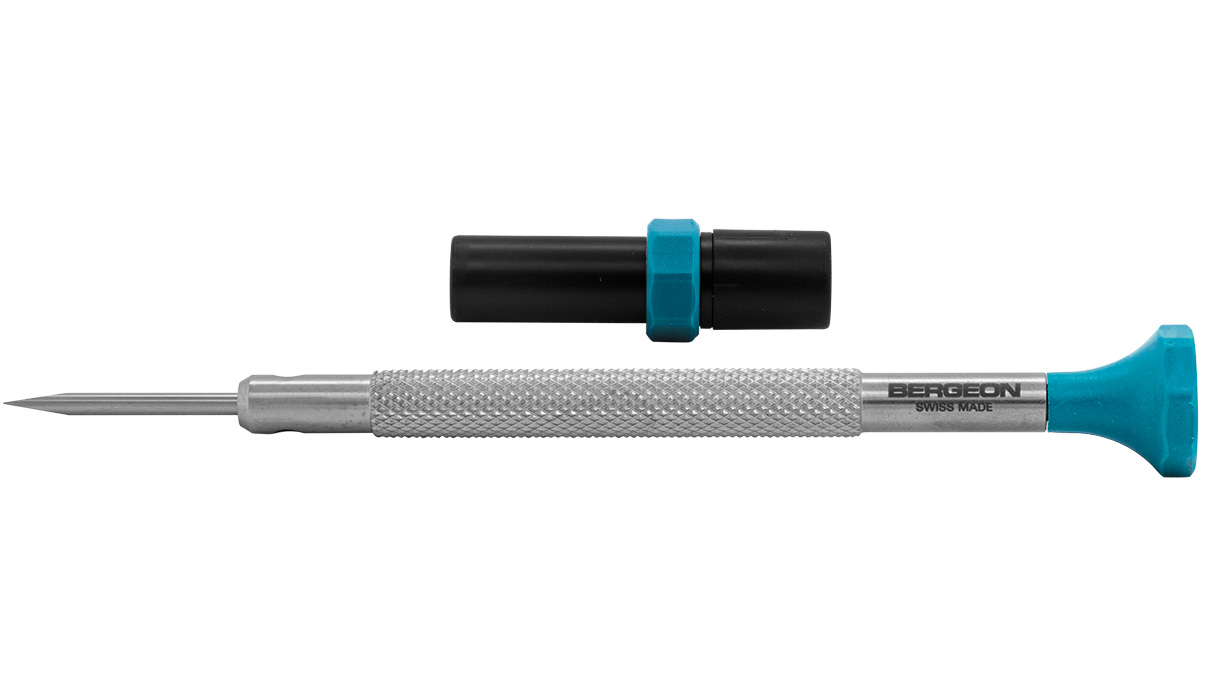Bergeon 30081-AT-150 tournevis, mèche 1,5 mm, turquoise, 2 mèches de rechange