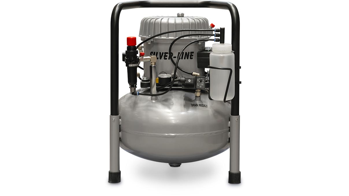 Compresseur Planet Air L-S50-25 Silver-Line, 16 bar, réservoir 24 l, avec vidange automatique du condensat