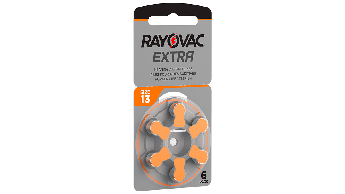 Rayovac Extra, 6 piles auditives No. 13 (Sound Fusion Technology), plaquette