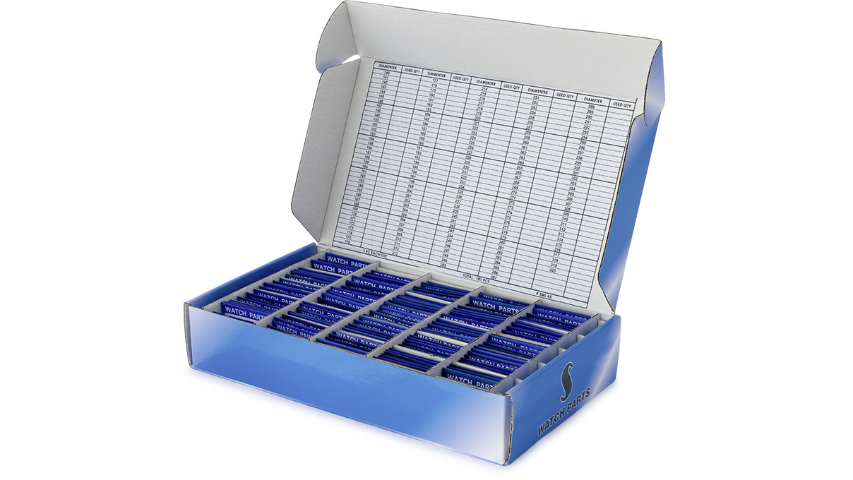 Assortiment de verres minéraux MS, Ø 12 - 36 mm, par paliers de 0,5 mm, épaisseur 1 mm, 241 pièces