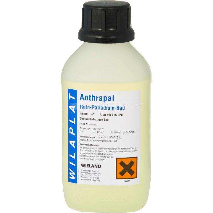 Bain de palladium pur Anthrapal en concentré avec 20 g Pd/l, neutre
