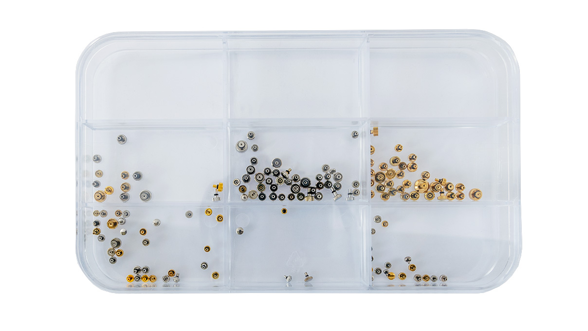 Assortiment de couronnes, forme japonaise, filetage 0,6 – 1 mm, 140 pièces