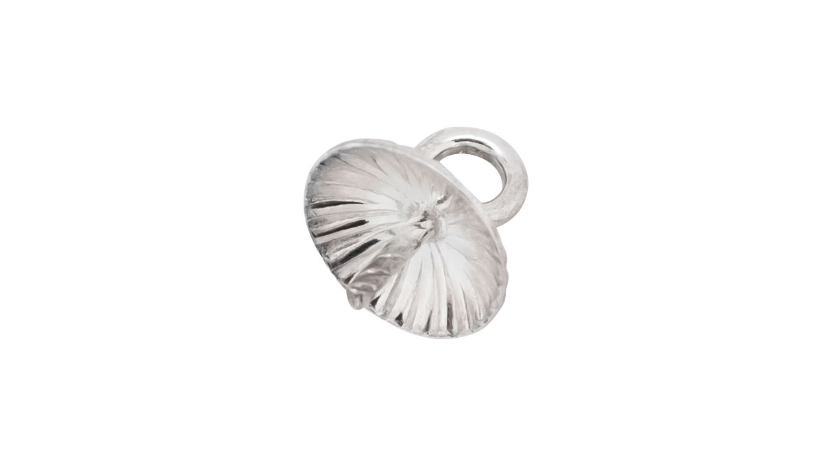 Pendentif en forme de bol, bol Ø 6 mm, rainuré, avec tige filetée, oeillet 3,2 mm, 925/- argent