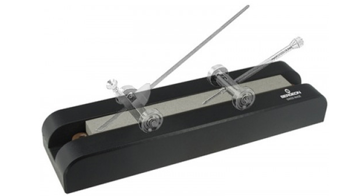 Bergeon 4713, Arkansas Pierre d'aiguisage, Carrée, 16 x 16 mm, 150 mm, Avec socle