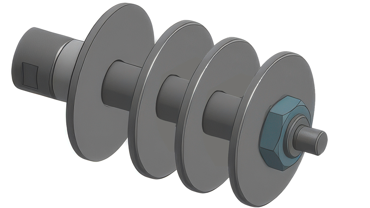 Micromecalp short long tige Ø 25 x 185 mm, fixation M14 à l’extrémité de la tige (pour Nano X36), incl. 4
entretoises, 4 flasques