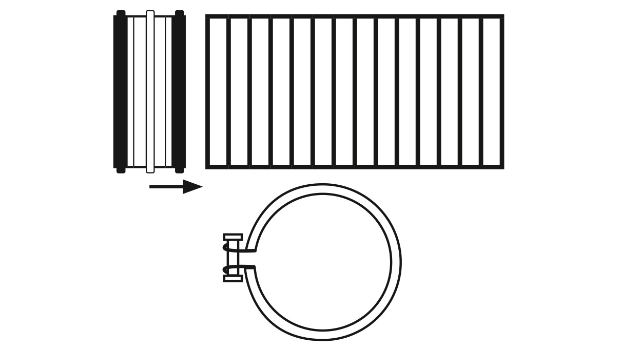 TBH Kit de tuyaux NW 80, Ø 80 mm, longueur 2,5 m