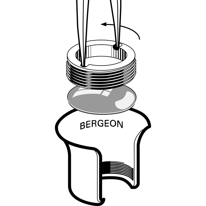Bergeon 4422-3 Loupe d'horloger, en matière synthétique, avec bague à vis, grossissement 3,3x