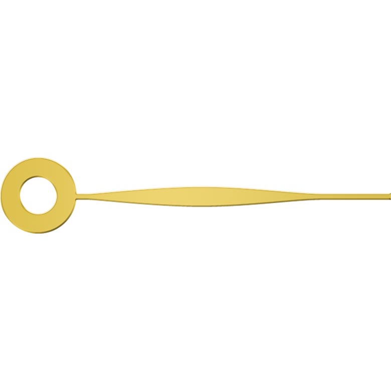 Aiguille des minutes, forme de lance, jaune, trou Ø 0,7 mm, longueur 8 mm