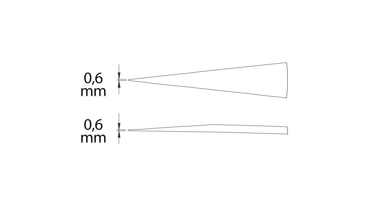 Beco Technic brucelles, Forme 259, Acier inoxydable, SA, Matériau de la pointe Polyamide (CF), 130 mm