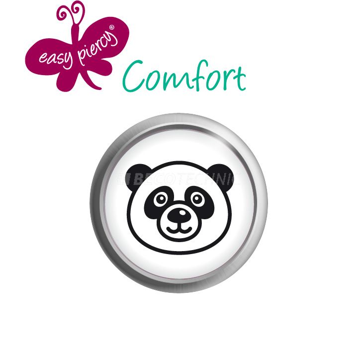 Easy Piercy Comfort 1 paire de boutons d'oreilles Ø 5,5 mm, blanc,  Panda