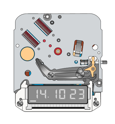 Mvt. ETA 958.332/333 9x10 1/2''' ANA DIGI ALARM Quartz (370)