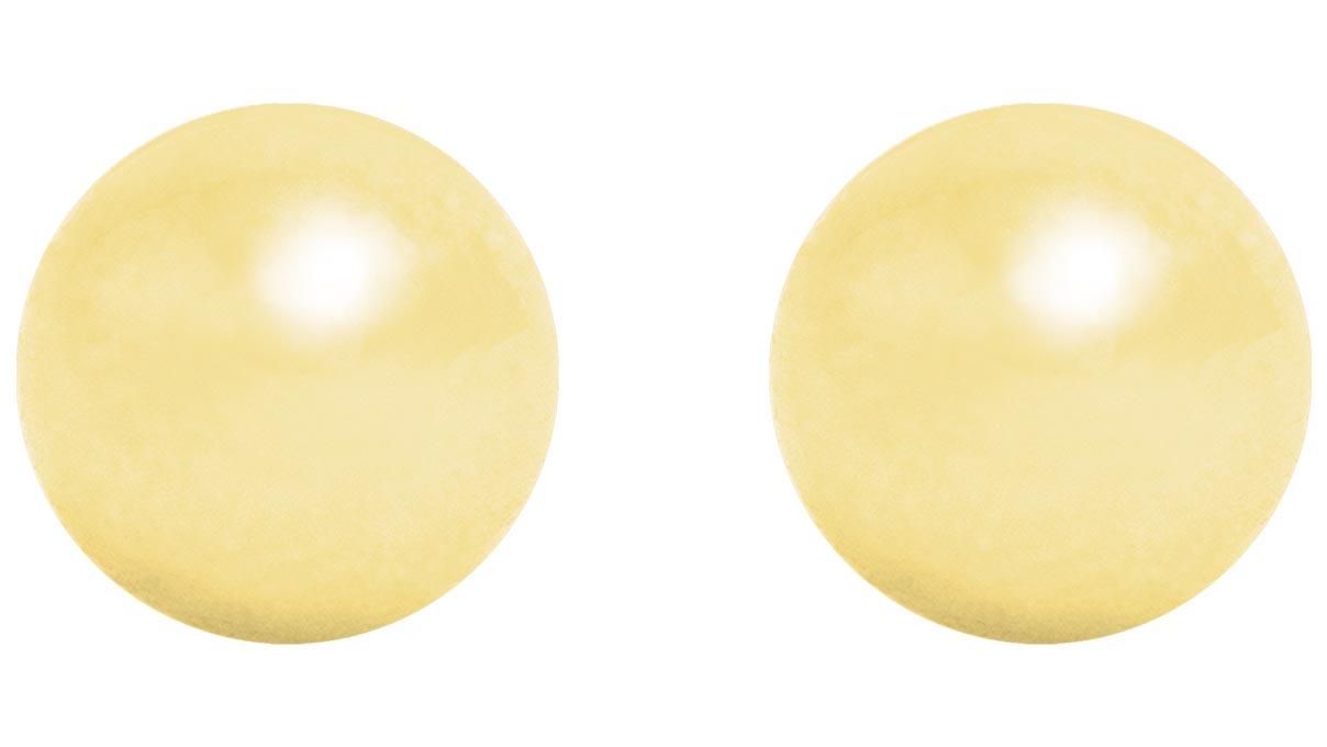 QPP Ohrstecker A4, Ball Ø 4 mm, Edelstahl gelb vergoldet, 1 Paar