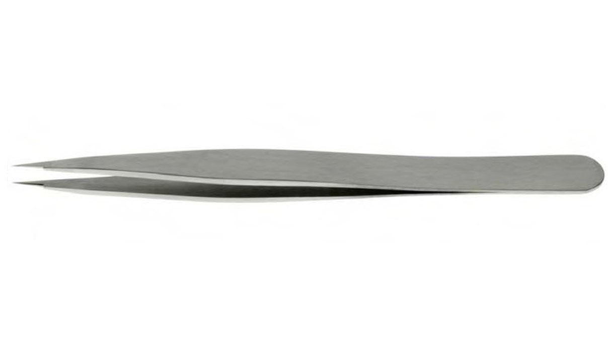 Dumont Brucelles forme 10B, a courber les spiraux au centre,  acier-carbone, 120 mm