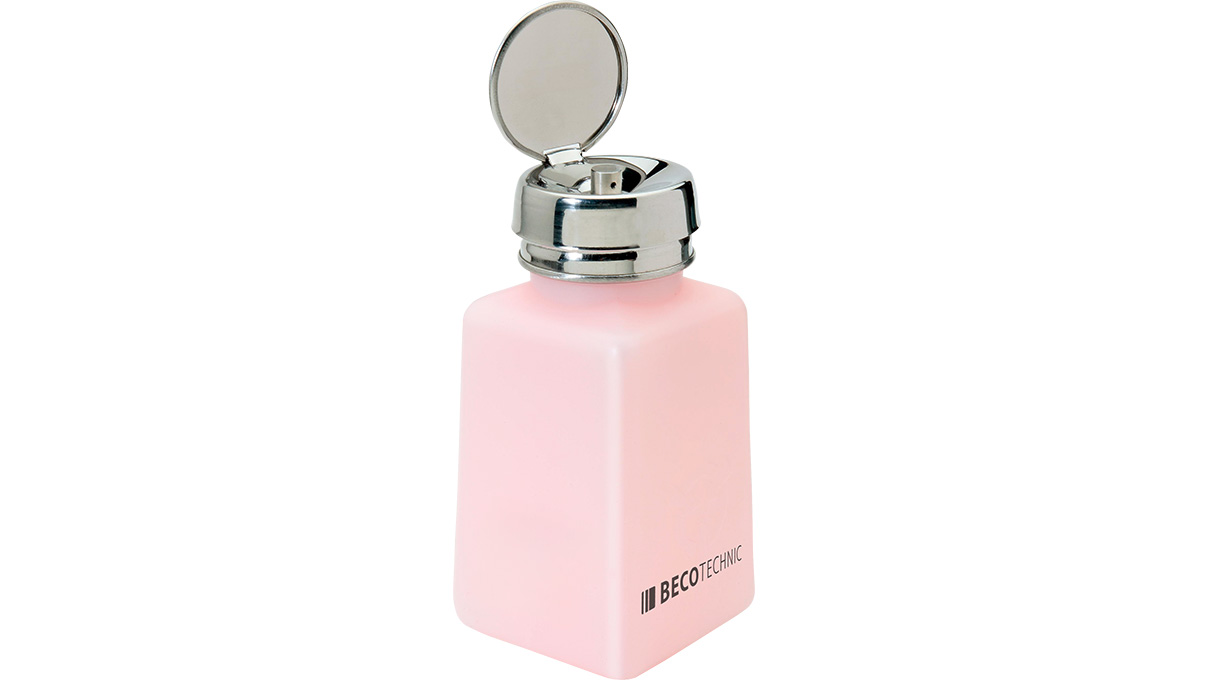 Distributeur solvant avec soupape d'arrêt, pour 180 ml, rose