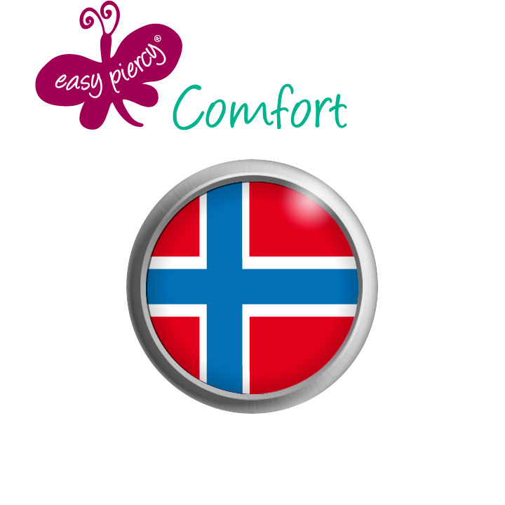 Easy Piercy Comfort 1 paire de boutons d'oreilles Ø 5,5 mm, blanc,  Norvège