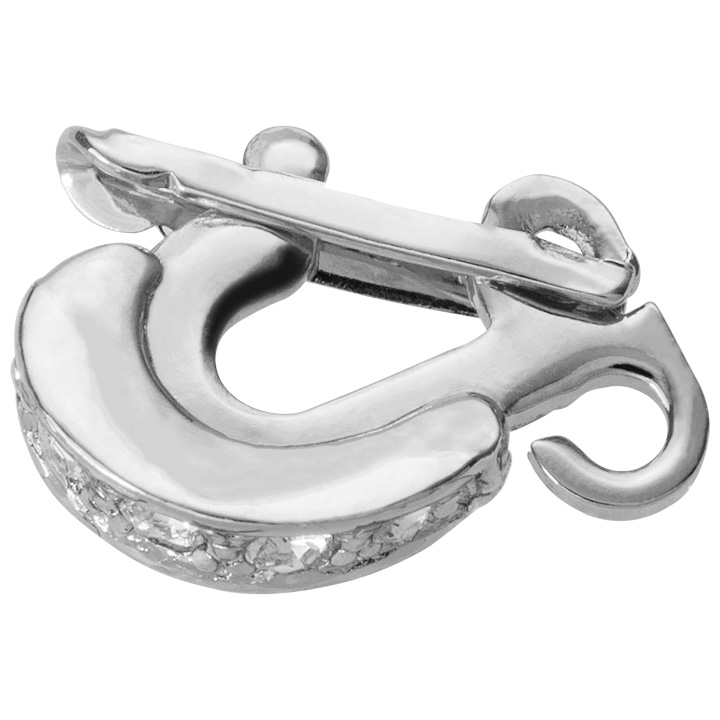 Fermoirs de colliers argenté H 3 x L 13 x P 9 mm avec anneau de pendentifs et 4 similis