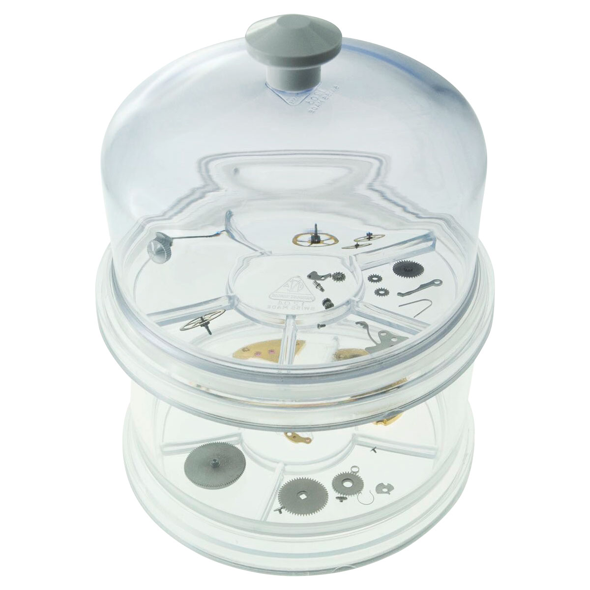 Bergeon 30097-BCT Cloche avec plateau transparent, 6 divisions, Ø int. 88 mm, hauteur sous cloche 45 mm