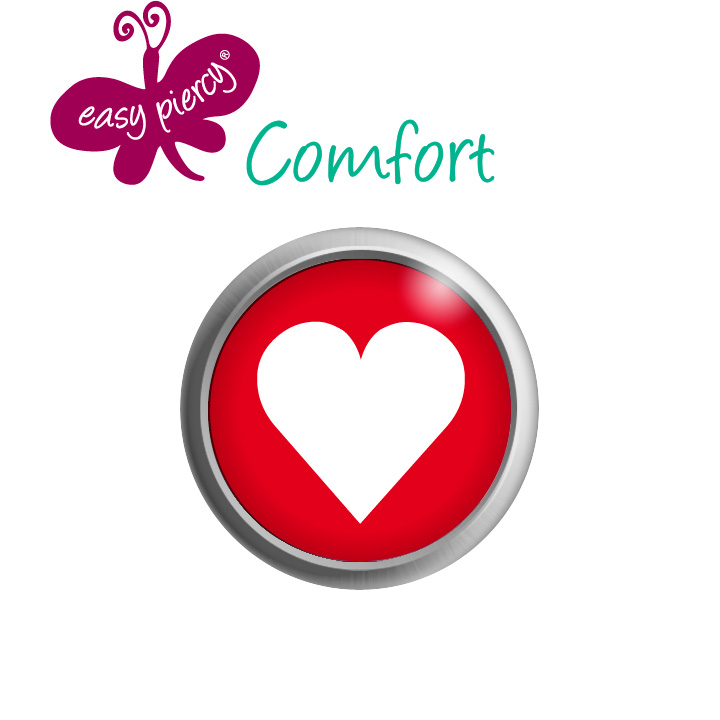 Easy Piercy Comfort 1 paire de boutons d'oreilles Ø 5,5 mm, blanc,  Coeur