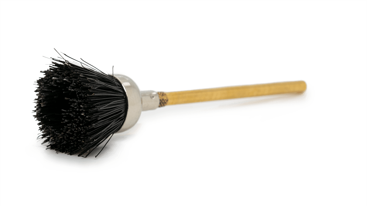Brosse en forme de coupe, poils Chungking, noir, Ø 9,7 mm, tige HP