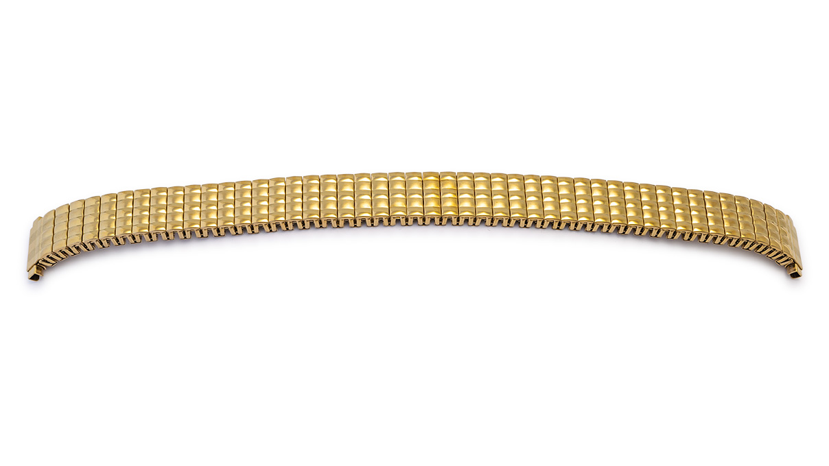 Bracelet de montre Flex, acier inoxydable en or PVD, largeur 10 mm, cornes 10 - 12 mm, longueur 155 mm