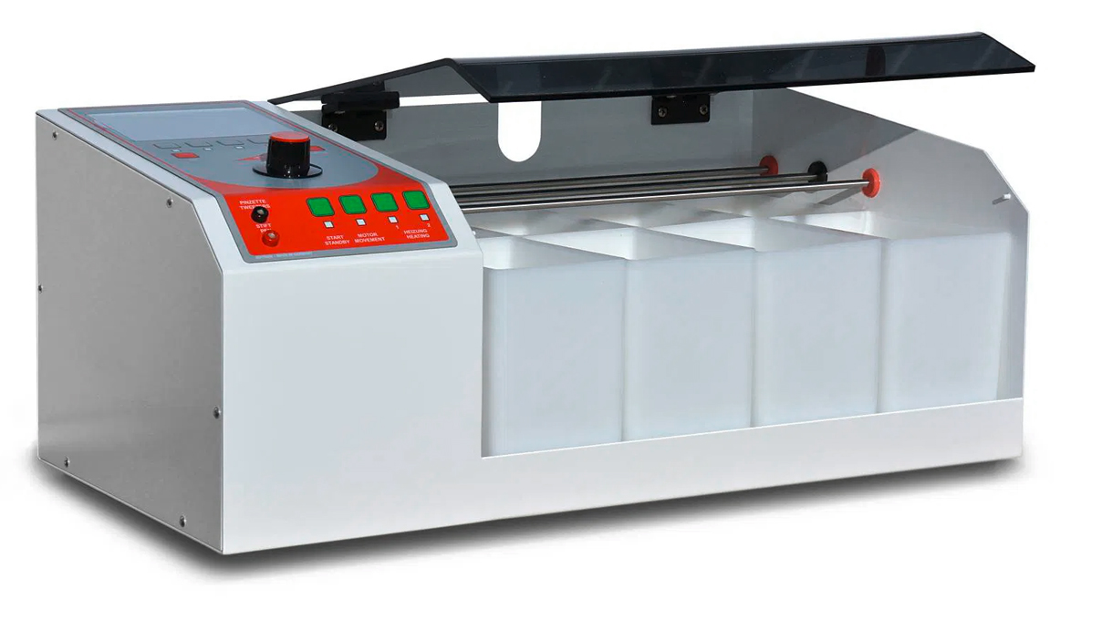 Jentner Digital II version 2.0, appareil de galvanoplastie compact, chauffage en option, 8 cuves de 1,5 l
chacune