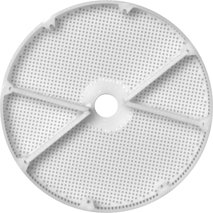Panier en plastique, hauteur 8 mm (hauteur intérieure 6,5 mm), Ø 80 mm, avec 4 cloisons pour 2 platines
avec double paroi extérieure, N° 15907 pour ACS900 / ACS921