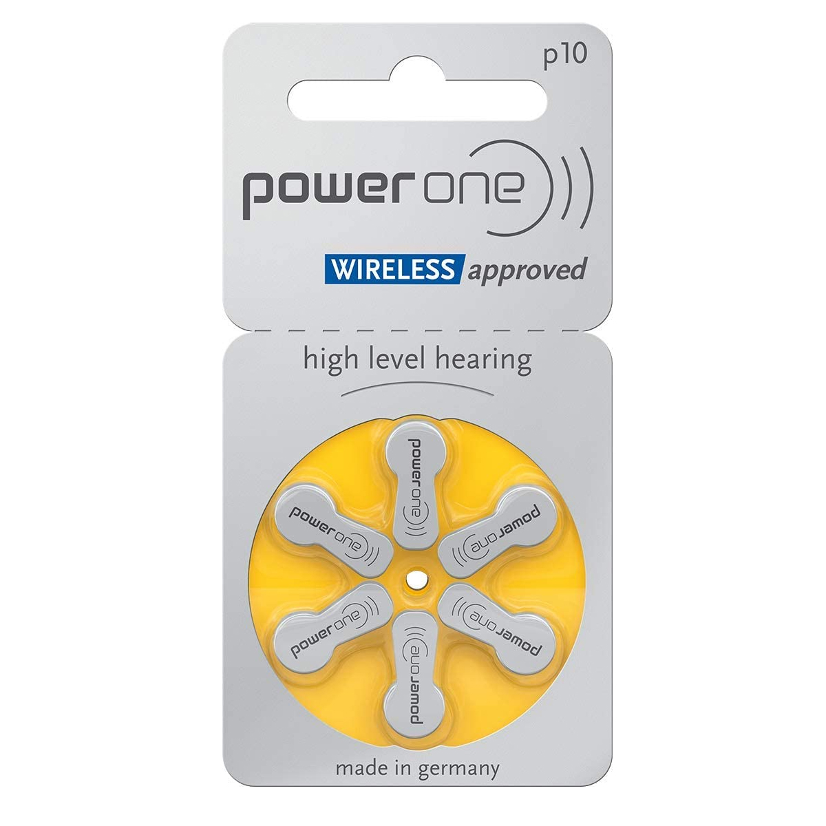 Power One 6 Piles auditives Zinc Air No. 10, en blister, Mercury Free