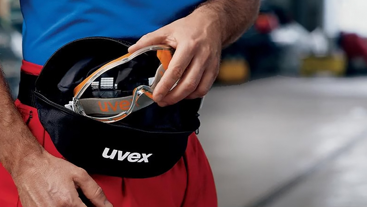 Étui à lunettes pour lunettes à branches et lunettes panoramiques, avec fermeture éclair et ceinture
abdominale, nylon