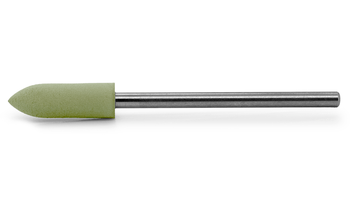 Polissoir Eveflex, vert clair, torpille, Ø 5 x 16 mm, doux, grain très fin, tige HP
