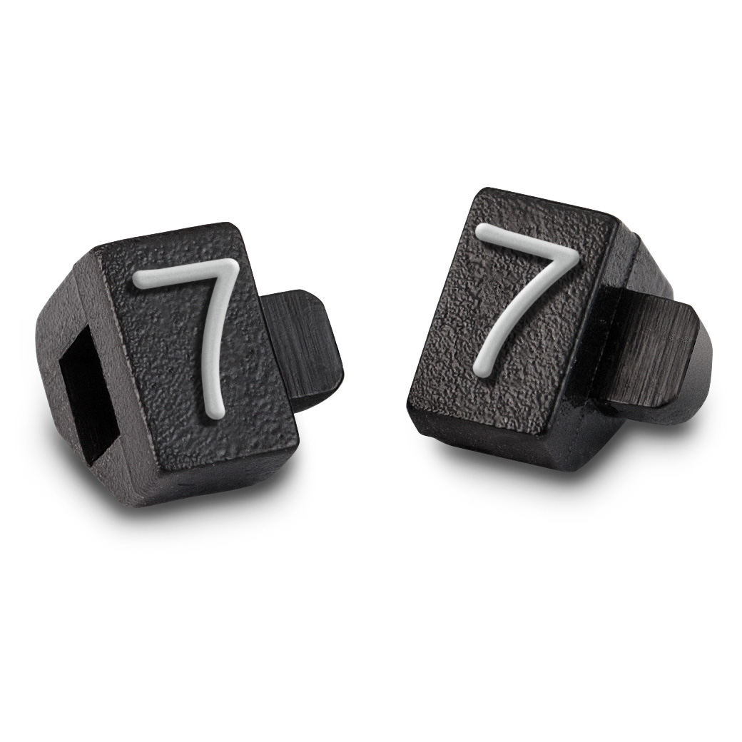 Étiquette de prix imprimé avec : "7", Noir, Gris-argenté, 100 pièces