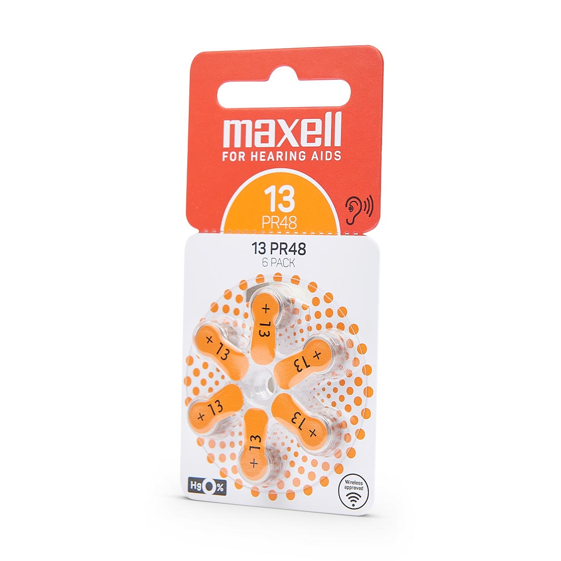 Maxell 6 piles auditives No. 13, plaquette