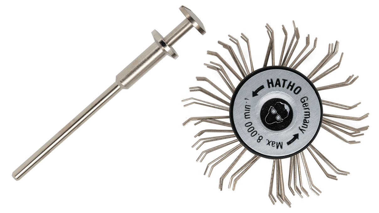 Brosses à finition mat MiniMat, noir, Ø 20 mm, fil Ø 0,3 mm, tige HP