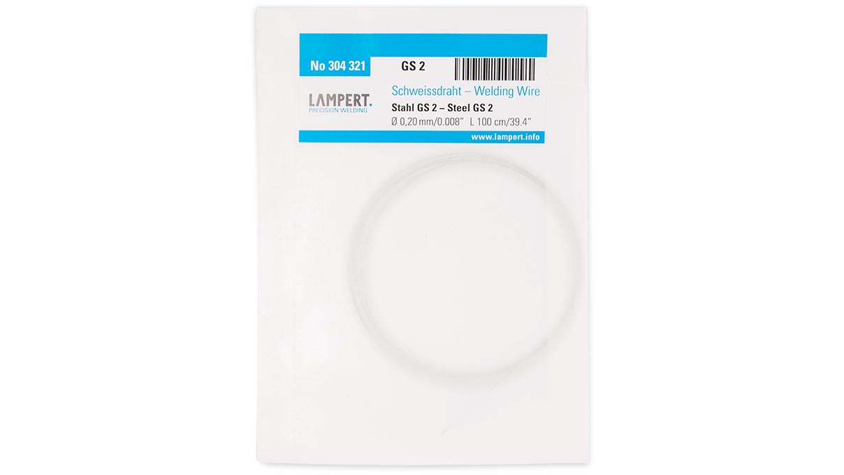 Lampert fil de soudure Acier GS2, dureté jusqu'à 58 HRC, Ø 0,2 x 100 mm, 10 pièces