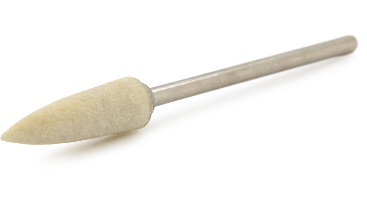 Bergeon 2686-146 polissoir de feutre, blanc, pointe, Ø 6 x 22 mm, tige HP