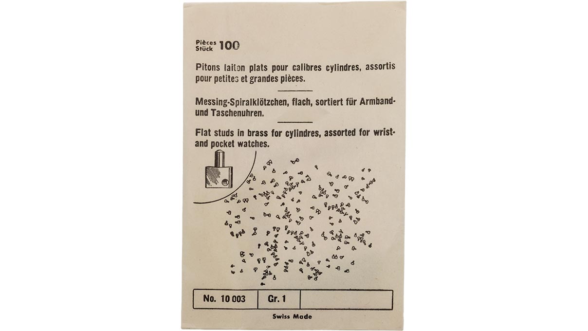 Bergeon 10003 Assortiment de pitons plat, laiton, 100 pièces