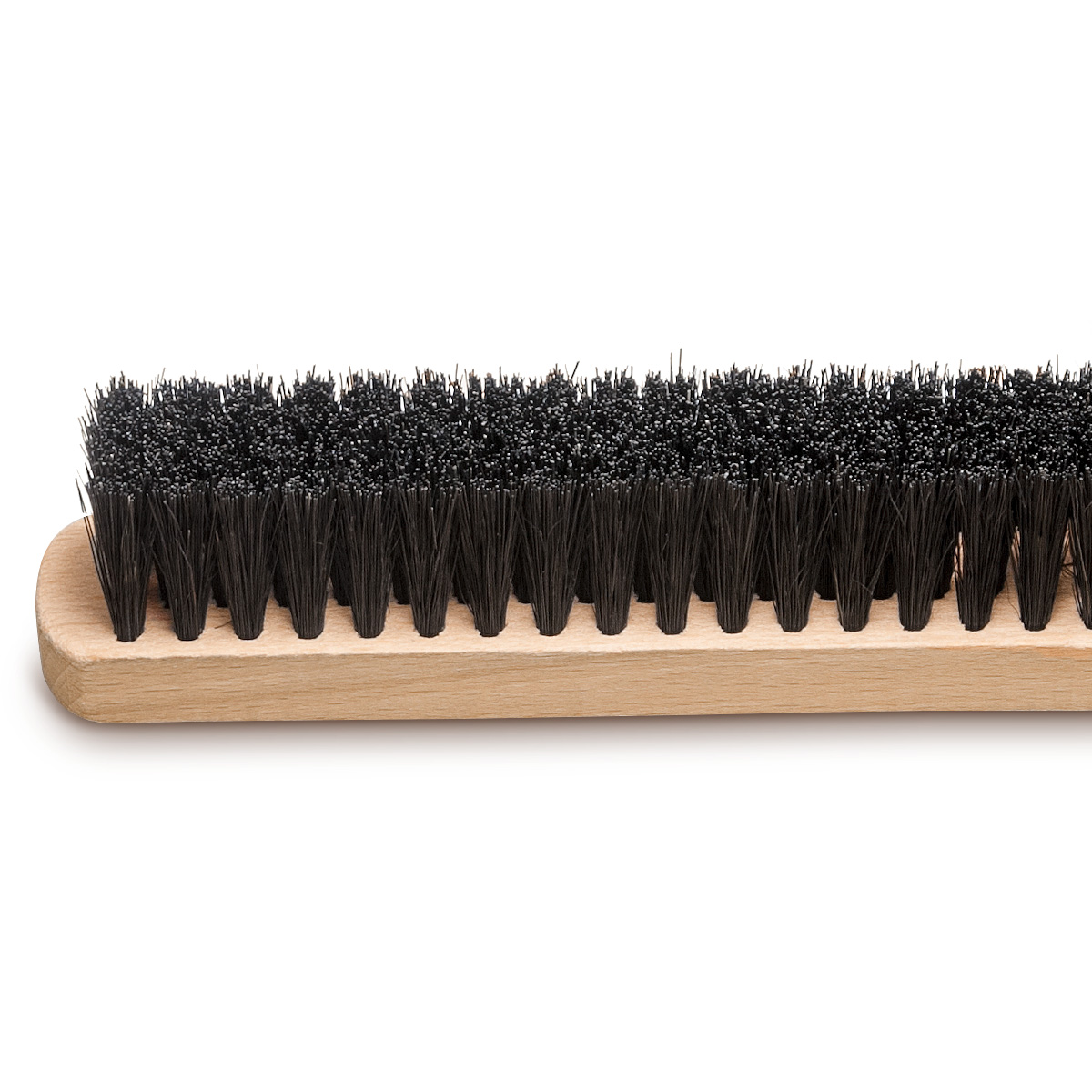 Brosse à récurer, 4 rangées, poils de chungking noirs, manche en bois, longueur 285 mm