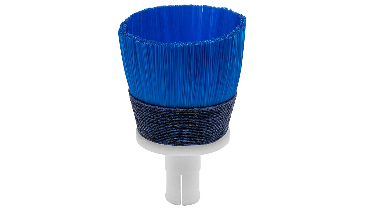 Brosse medium Ø 35 mm, nylon 0,15 mm, bleue, pour pompe à vide