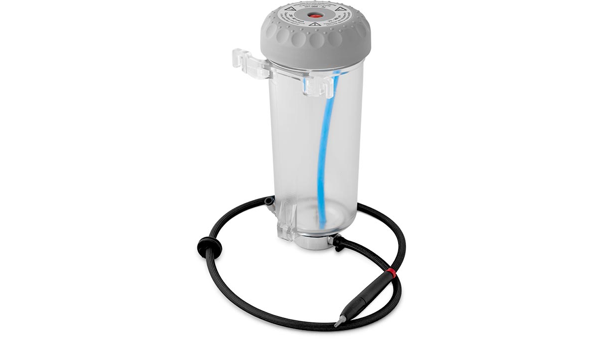 Renfert Réservoir supplémentaire 70 - 250 µm, à gauche, pour Vario Basic, avec buse 1,2 mm