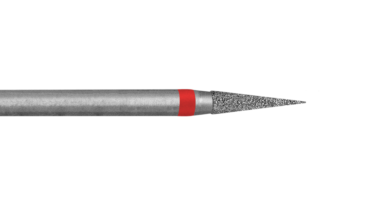 Fraises, diamantées, pointu, Ø 1,4 x 10 mm, grain 40 µm, tige FG